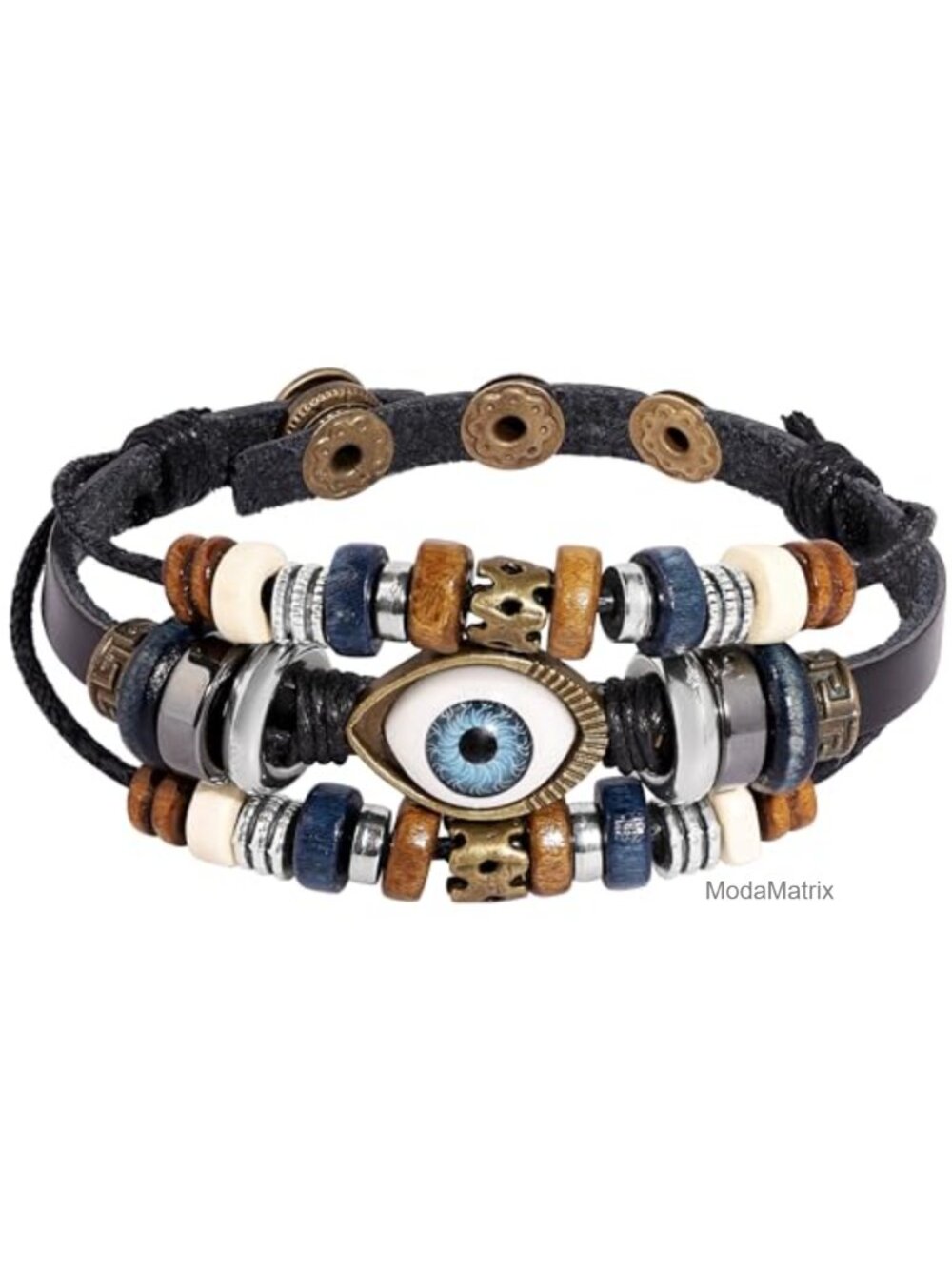 Faux Leather Wrap Bracelet with Butterfly Charm, Sliding Knot Closure